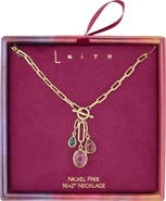 Leith Glass Pendant Toggle Necklace