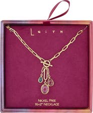 Leith Glass Pendant Toggle Necklace