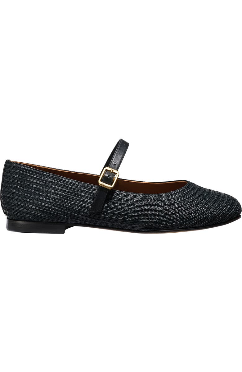 MARGAUX The Demi Jane Flat, Main, color, Black Raffia
