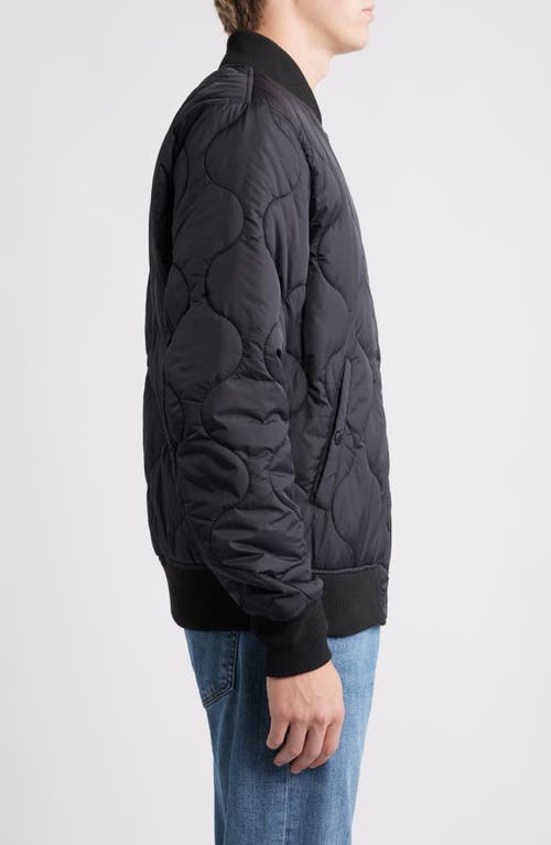 Schott Nyc Dumbbell Quilted Ma-1 Ripstop Nylon Bomber Jacket In Black