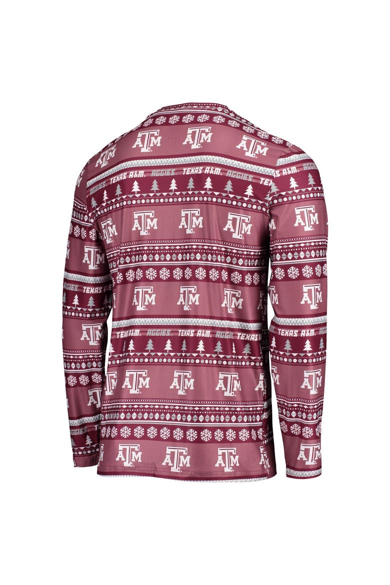 Men's Concepts Sport Maroon Texas A&M Aggies Ugly Sweater Long Sleeve T-Shirt and Pants Sleep Set, Alternate, color, Maroon