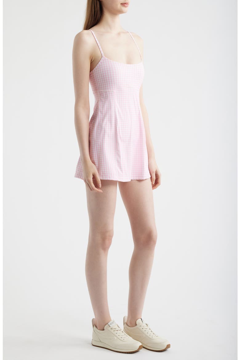Vivianna Gingham Minidress, Alternate, color, TICKLED PINK