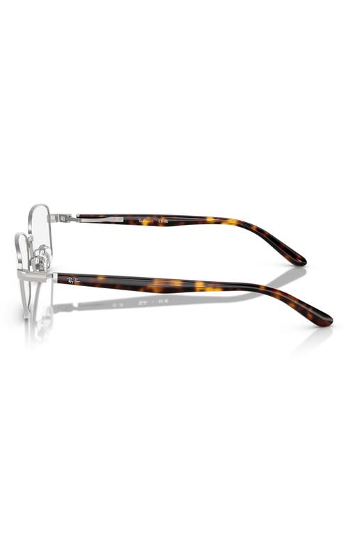 Ray Ban Ray-ban 56mm Rectangular Pillow Optical Glasses In Shiny Silver