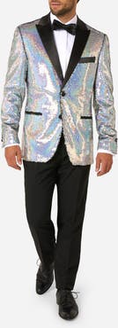 OppoSuits Holographic Sequins Dinner Jacket