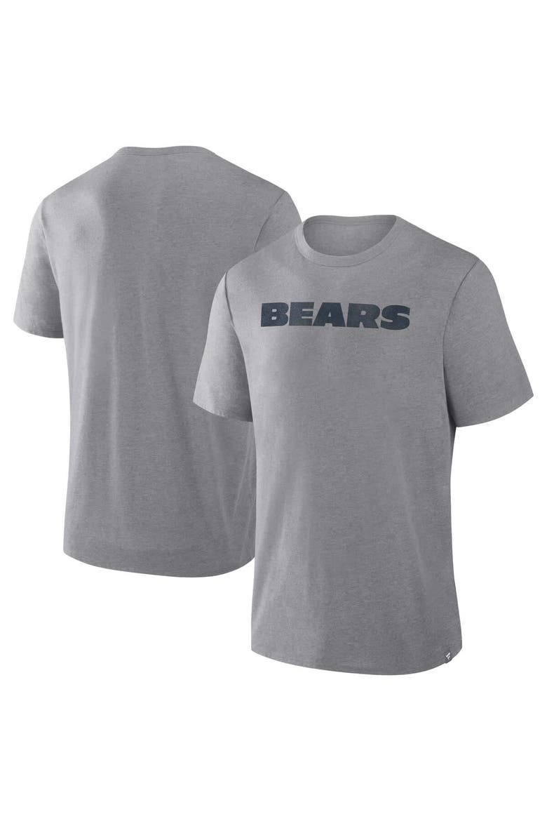 Men's Fanatics Heather Gray Chicago Bears Pass Rush Tri-Blend T-Shirt, Main, color, Heather Gray