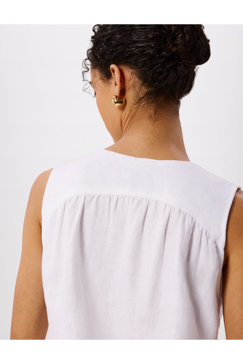 Laura Linen Button Up Tank Top, Alternate, color, White