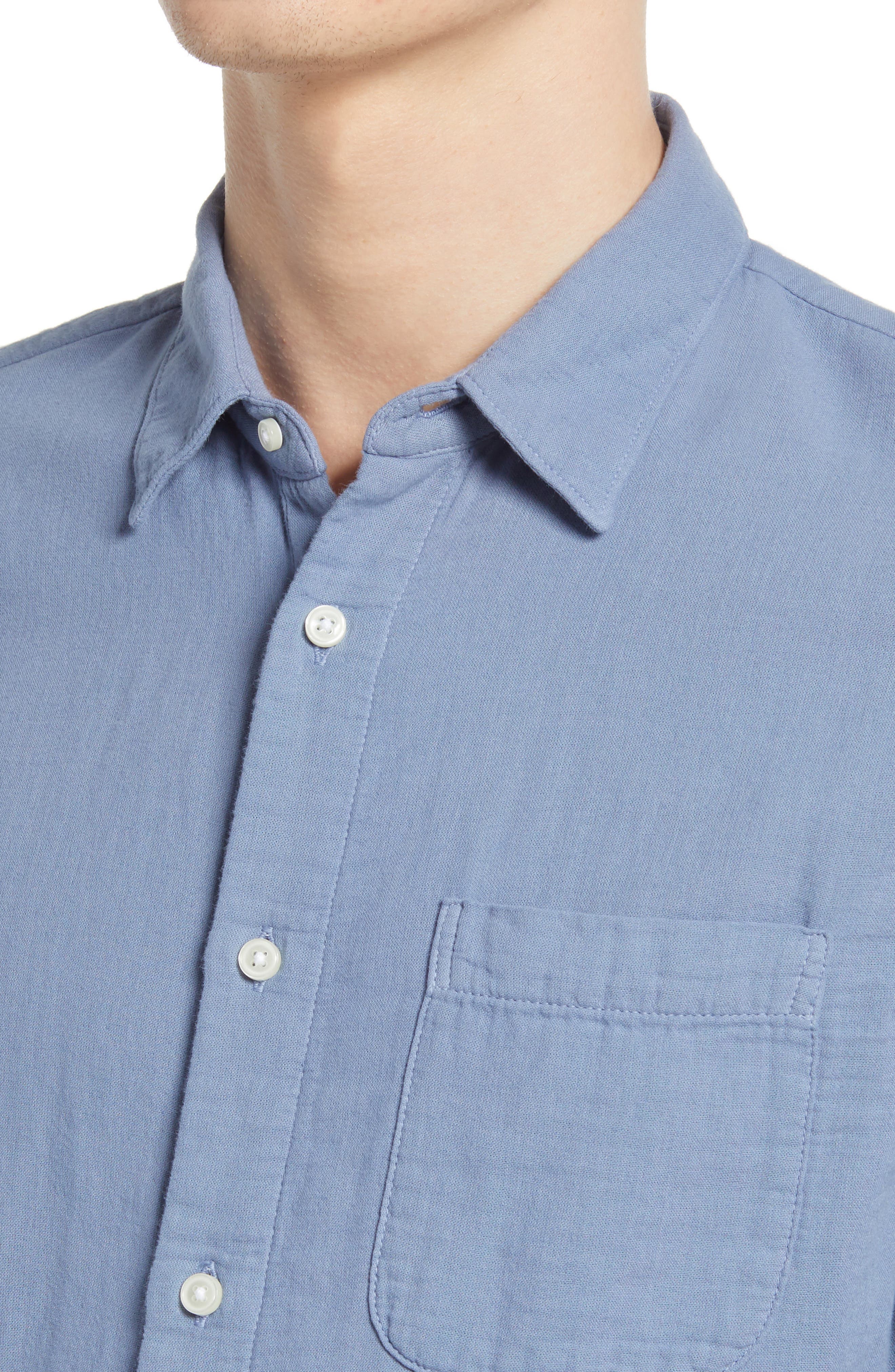 Trim Fit Solid Button-Up Shirt - image 2