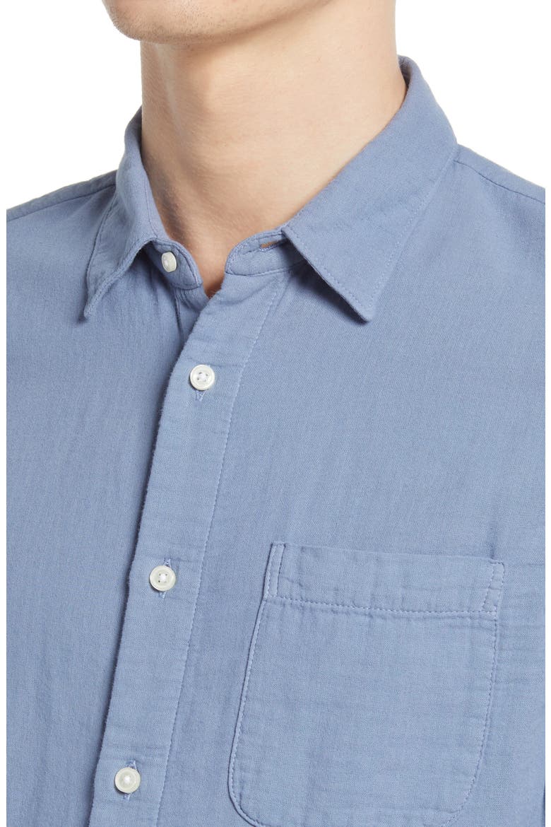 Trim Fit Solid Button-Up Shirt, Alternate, color, MATTE BLUE