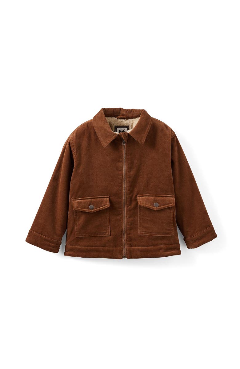 Cotton On Kids Kid's Cody Cord Zip Through Jacket, Main, color, Chestnut
