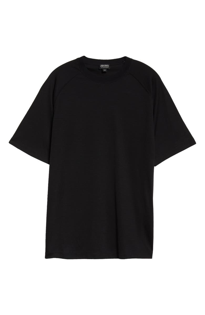ZEGNA High Performance<sup>™</sup> Short Sleeve Wool T-Shirt, Alternate, color, Black