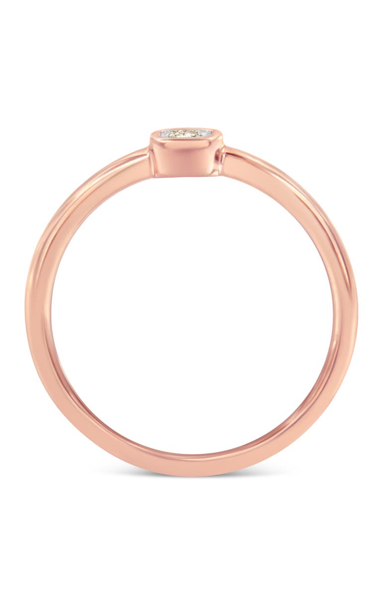Haus of Brilliance 14K Rose Gold Plated Sterling Silver 1/20 cttw Square Cushion Diamond Miracle-Set Promise Ring, Alternate, color, Rose Gold Over Silver