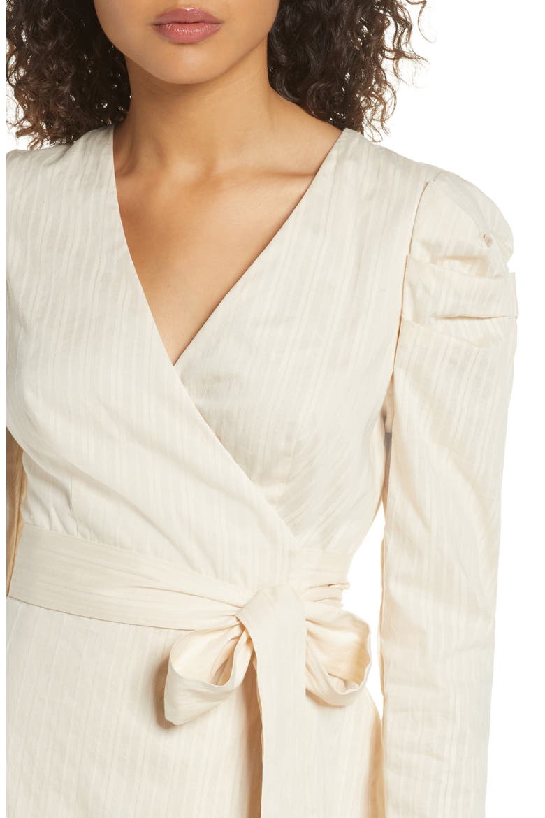 Bianca Wrap Front Long Sleeve Dress, Alternate, color, CREAM