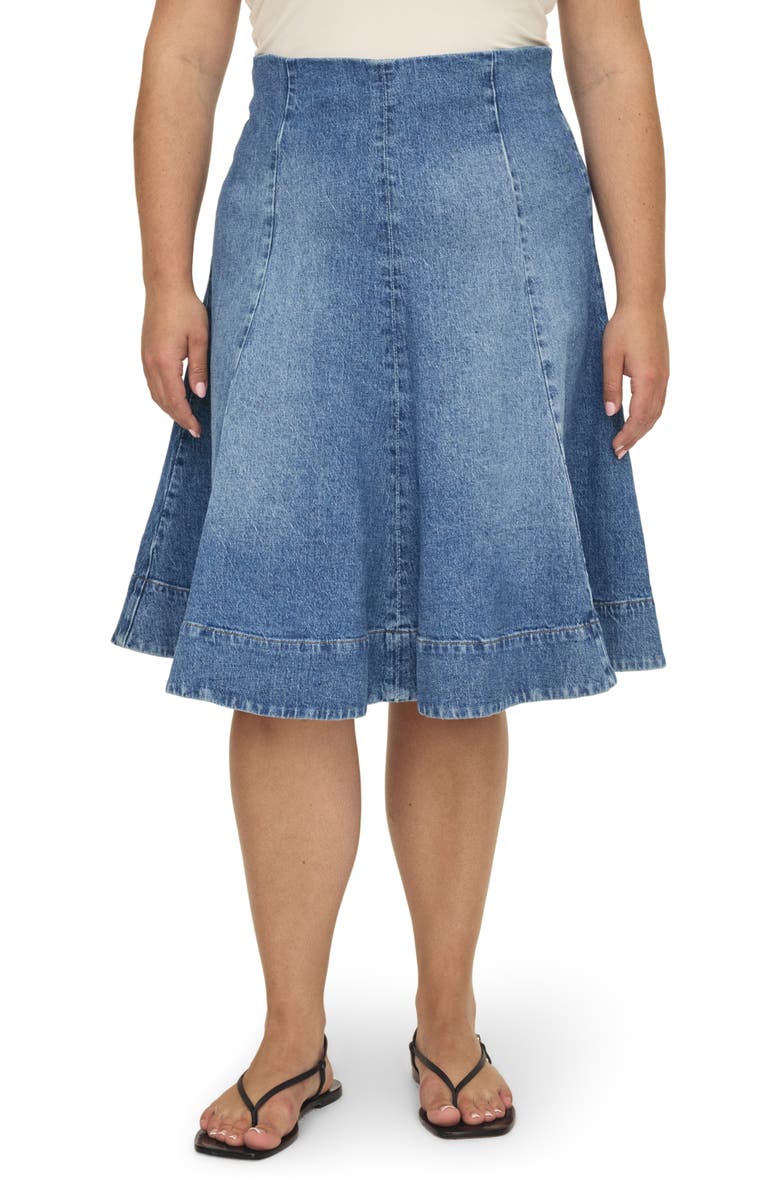 WARP+WEFT Los Flare Denim Skirt, Main, color, 