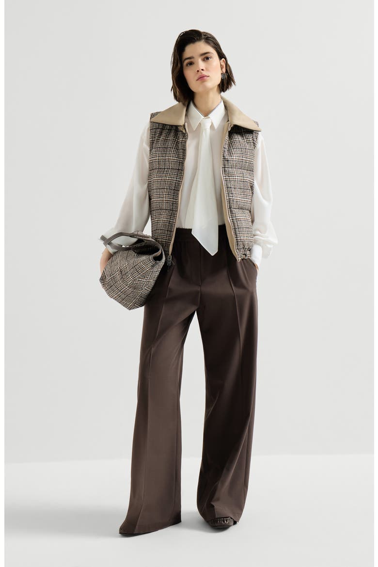Tropical luxury wool loose track trousers, Alternate, color, Coffee