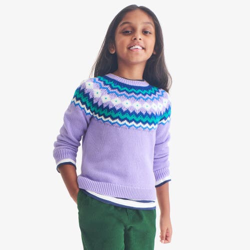 Primary Kids Fair Isle Sweater In Purple
