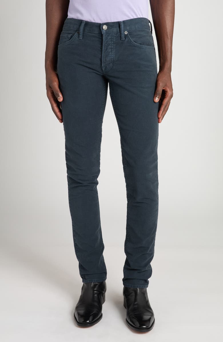 TOM FORD Slim Fit Moleskin Pants, Main, color, Hb470 Indigo