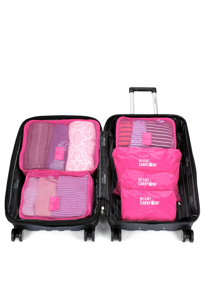 Travelers 6 Piece Organizational Packing Cubes, Alternate, color, Pink