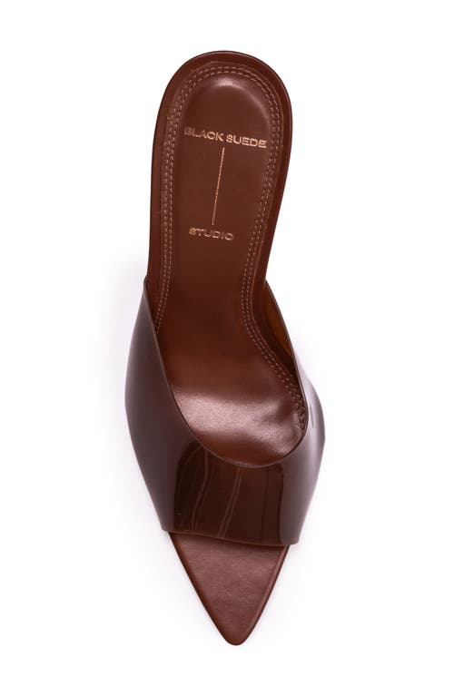 Black Suede Studio Belle Open Toe Pump In Chestnut Pvc
