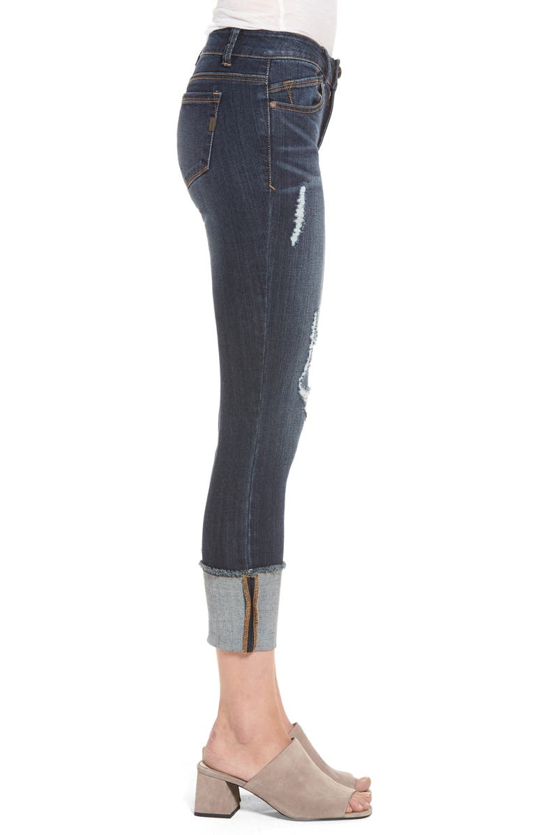 1822 Denim Distressed Roll Cuff Jeans, Alternate, color,