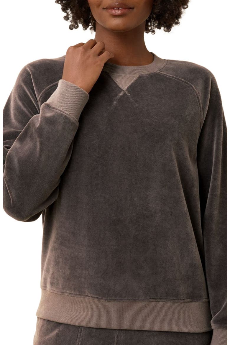 Pure Velour Crew Sweatshirt, Alternate, color, Graphite