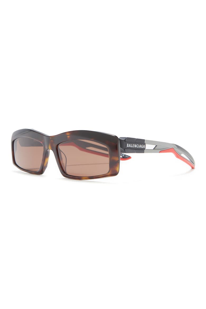 57mm Rectangle Sunglasses, Alternate, color, HAVANA GREY BROWN
