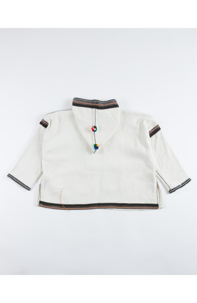 Fortela Cotton Poncho, Alternate, color, White