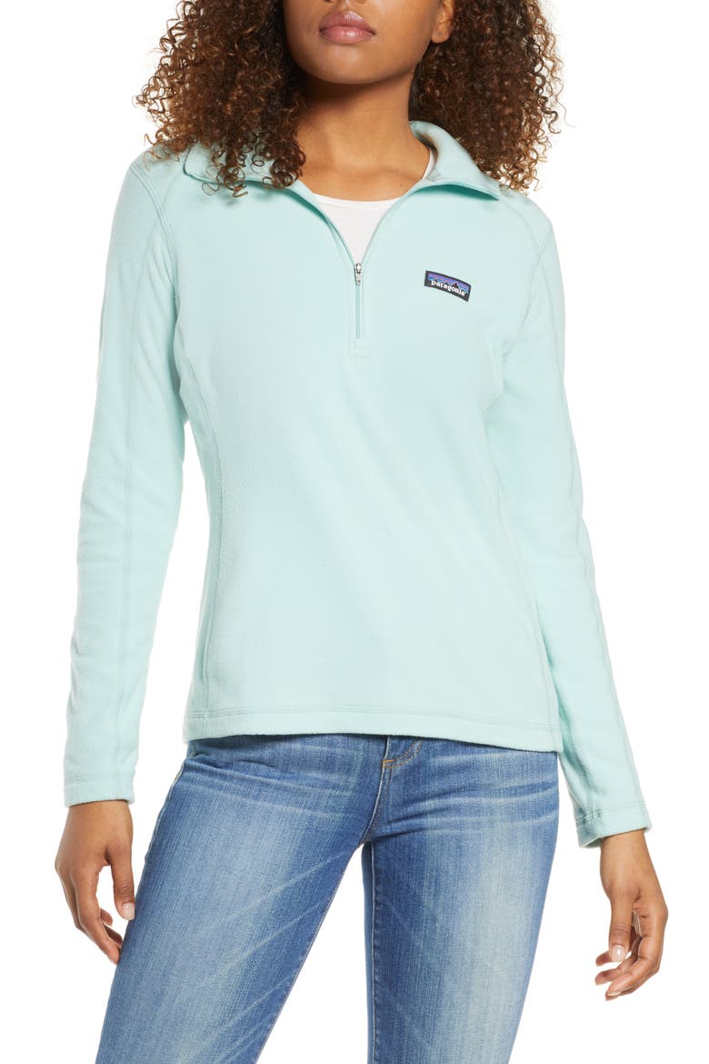 Micro D® Quarter-Zip Fleece Pullover, Main, color, GYPSUM GREEN