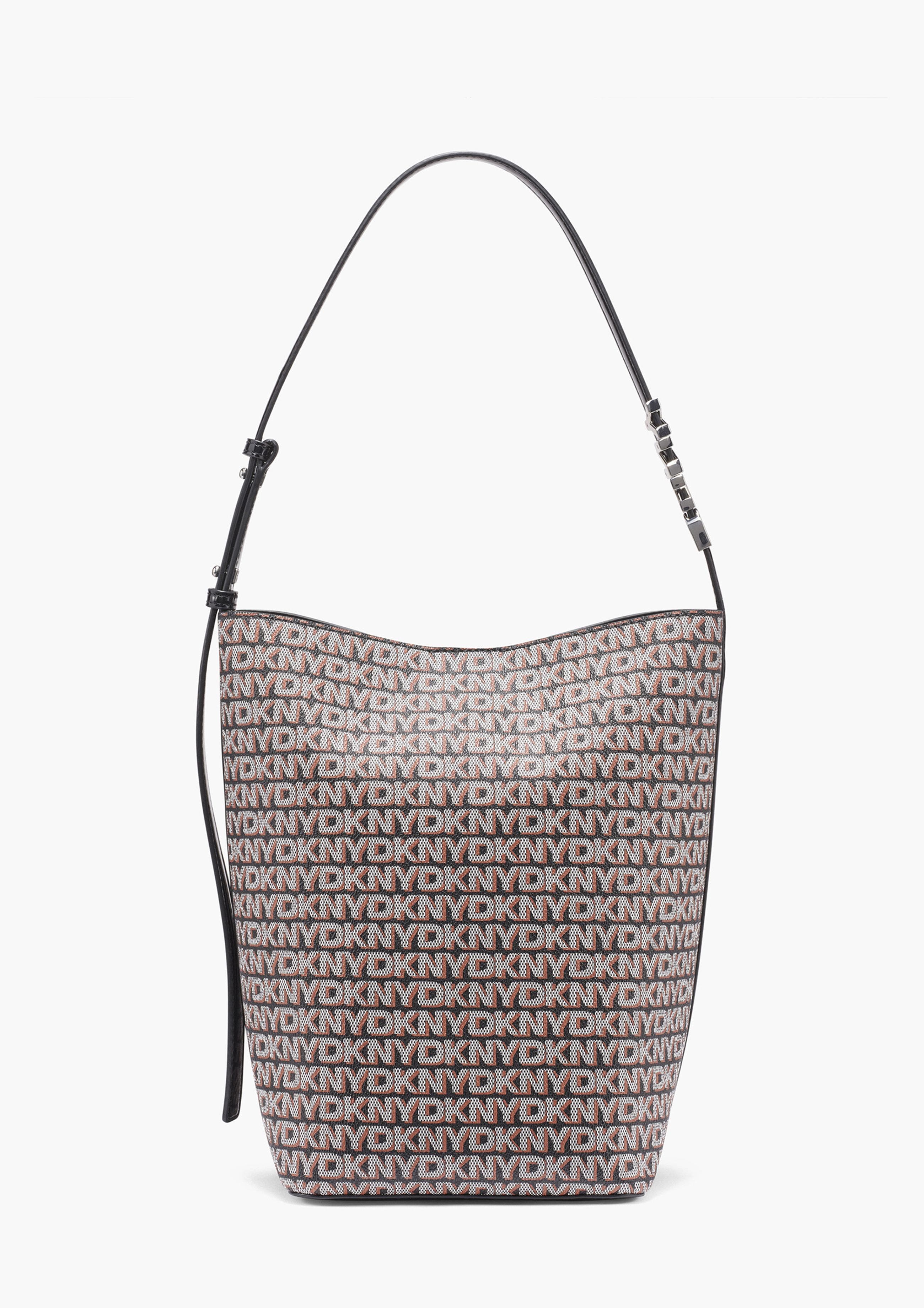 DKNY Avril Bucket Bag, Alternate, color, Black/Saddle