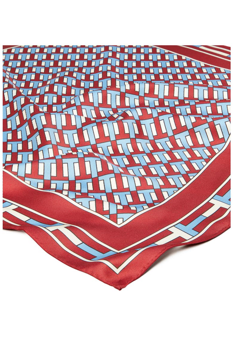 Logo Print Silk Neckerchief, Alternate, color, RED / BLUE