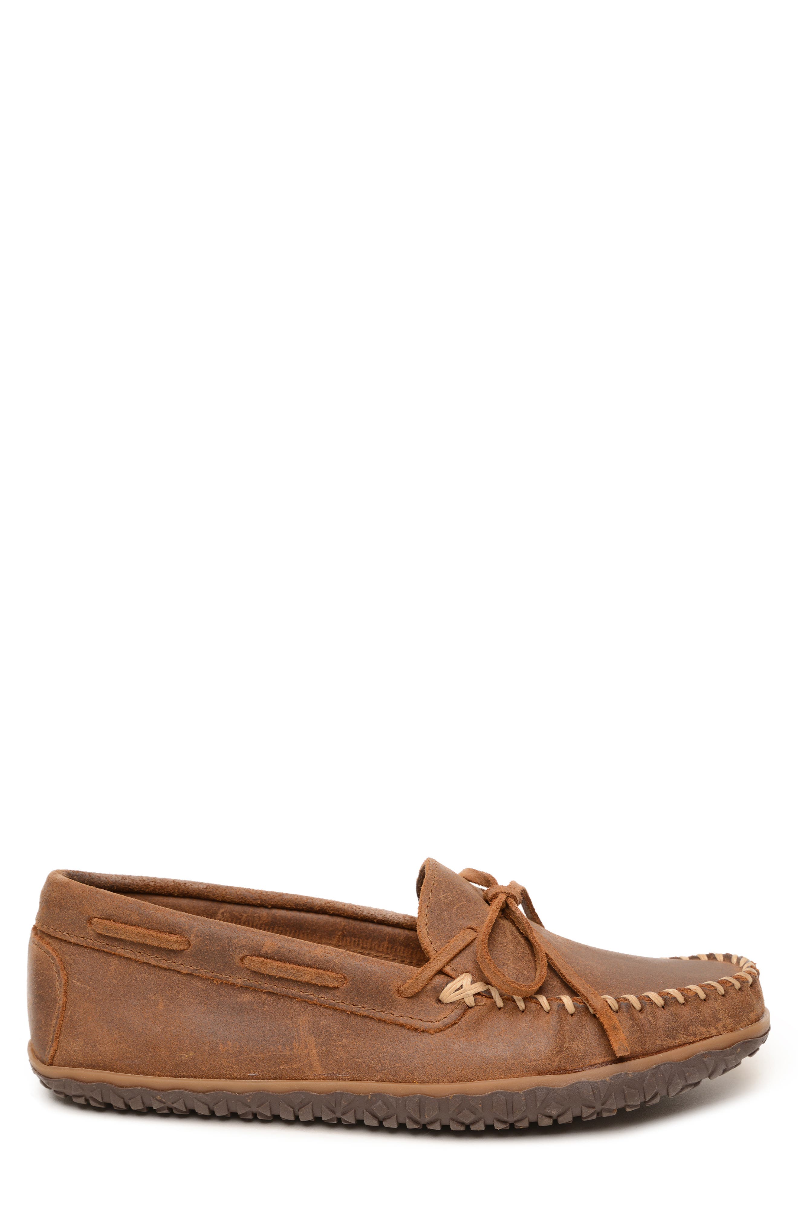 Minnetonka Tie Tread Loafer, Alternate, color, Brown