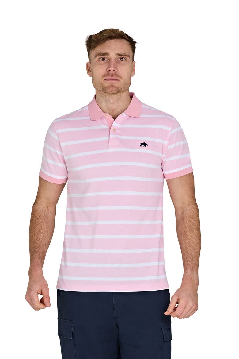 Birdseye Stripe Pique Polo, Main, color, Pink