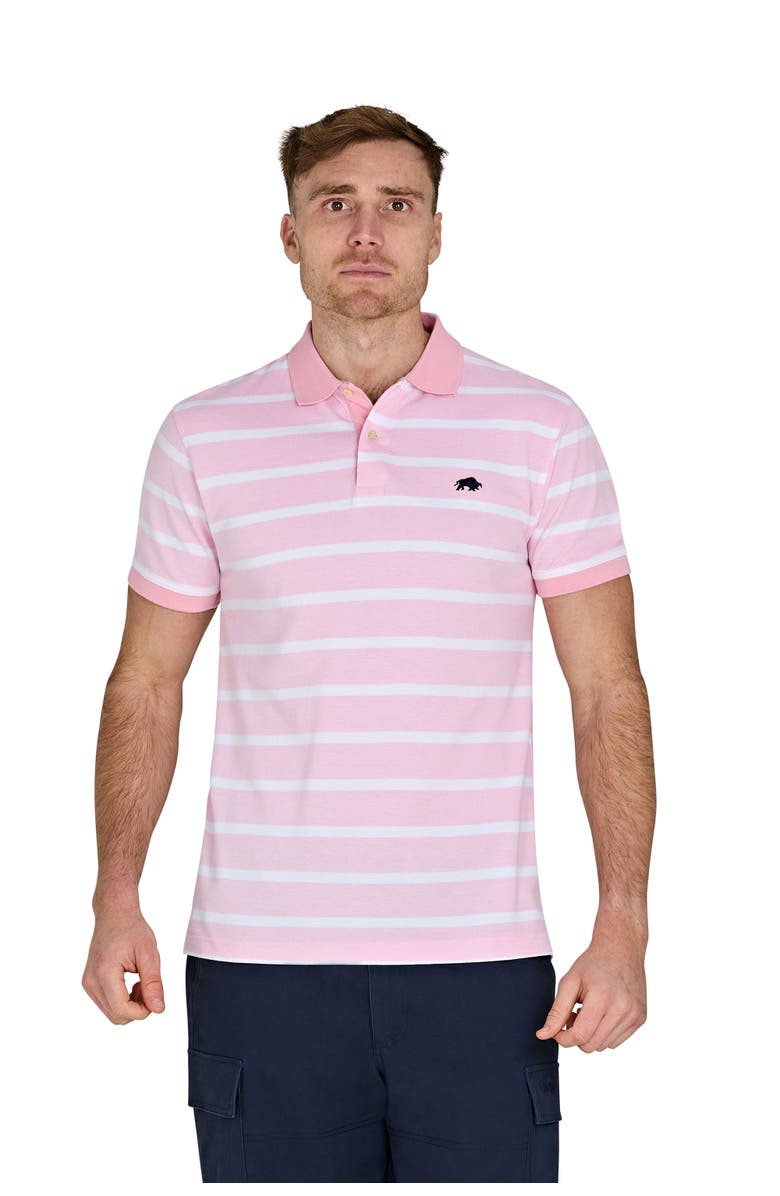 Raging Bull Birdseye Stripe Pique Polo, Main, color, Pink