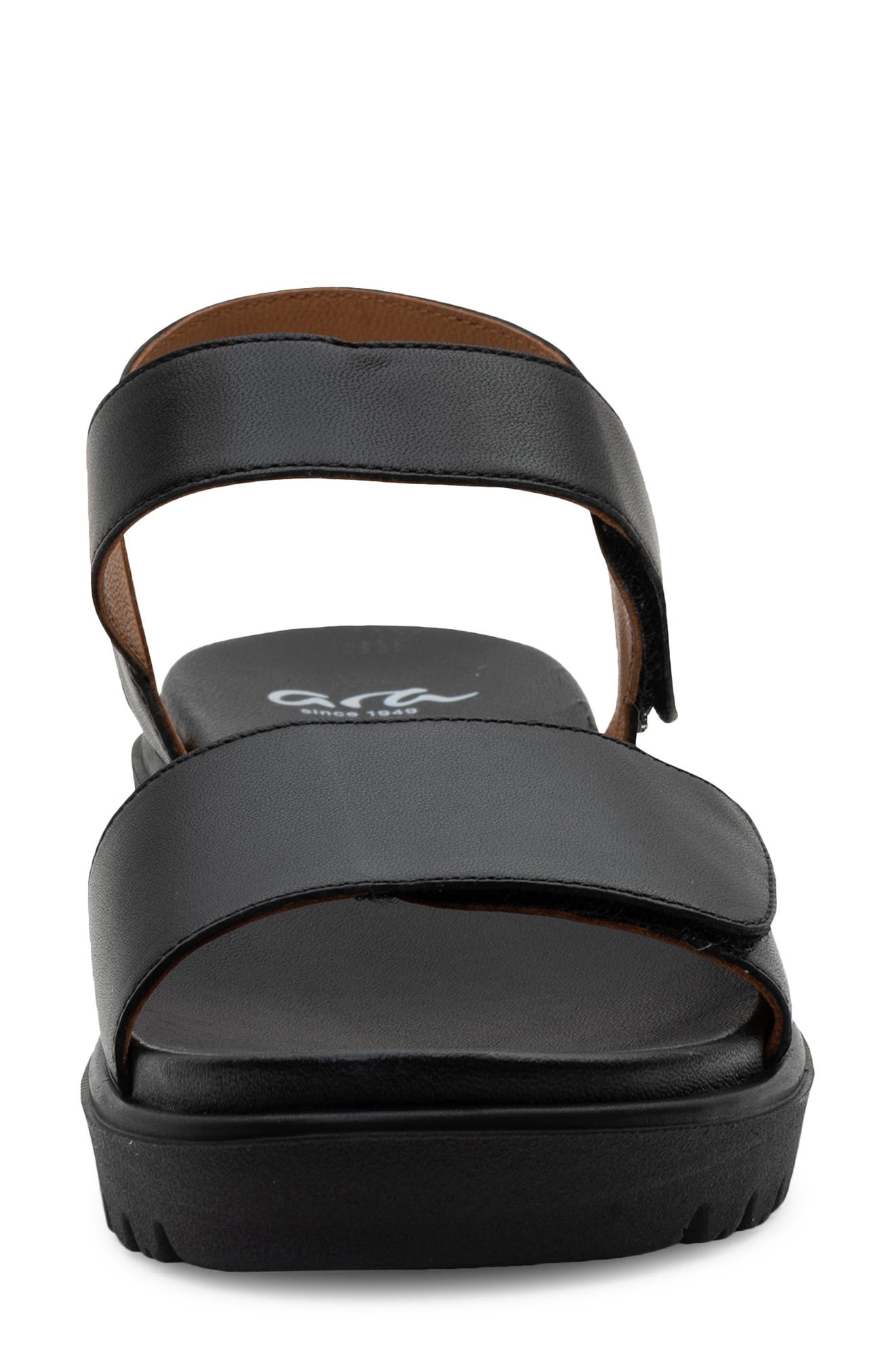ara Bellvue II Strappy Sandal, Alternate, color, Black Nappa Leather