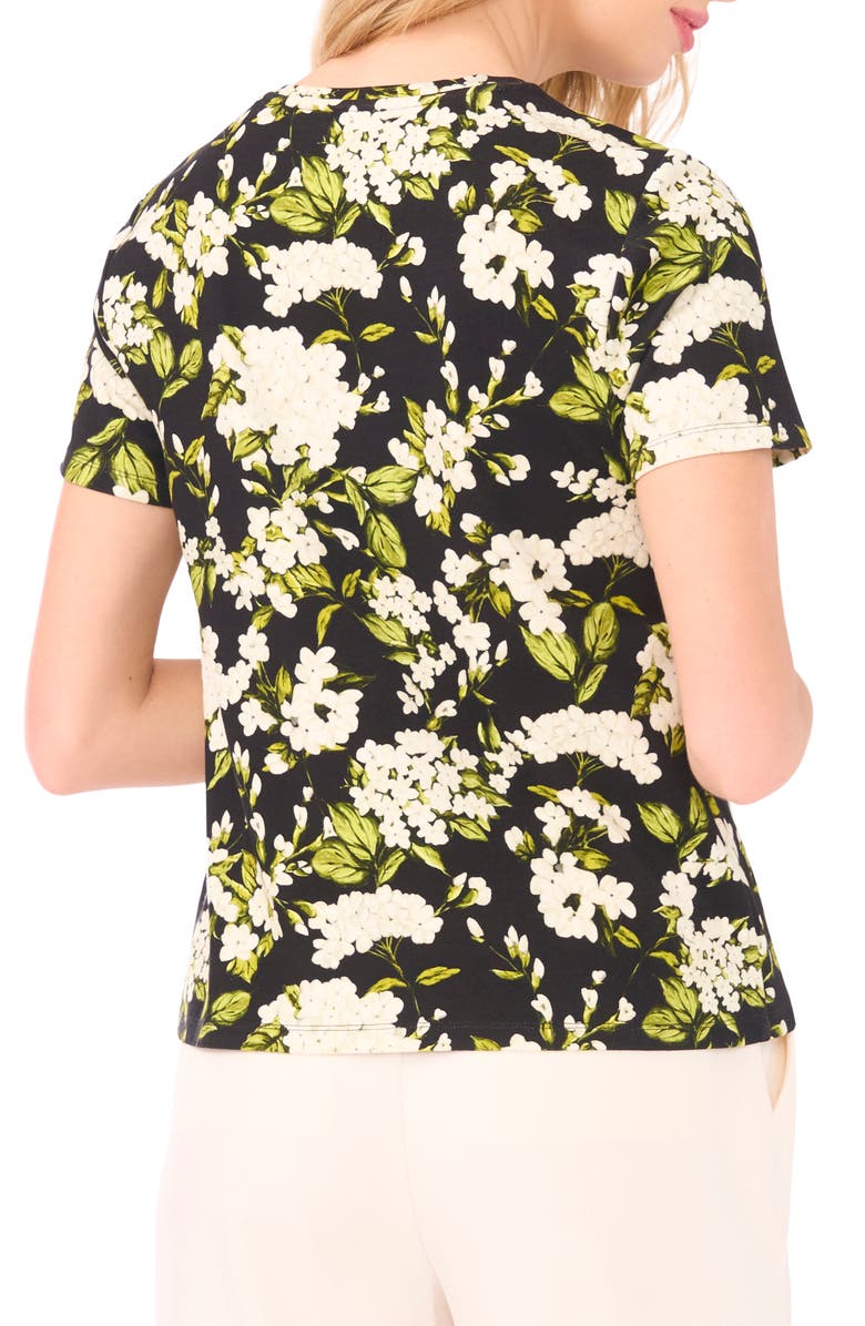 Ted Baker Willow Floral Jersey T-Shirt, Alternate, color, Rich Black