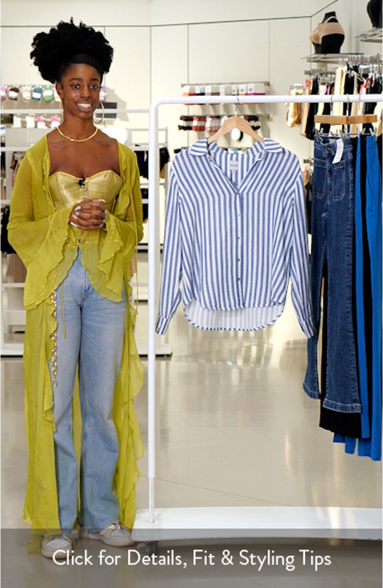 Stripe Double Gauze Button-Up Shirt, sales video thumbnail