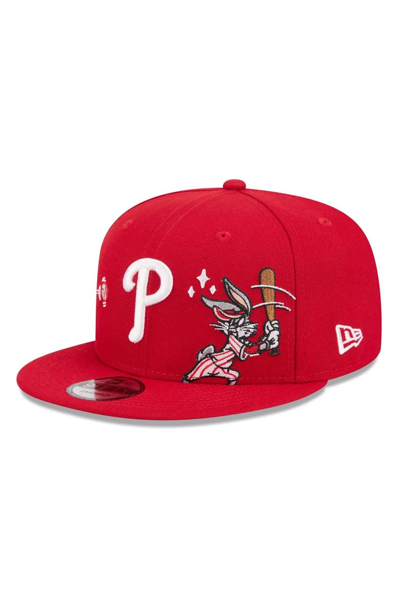 New Era Men's New Era Red Philadelphia Phillies Looney Tunes Bugs Bunny 9FIFTY Snapback Hat, Alternate, color, Red