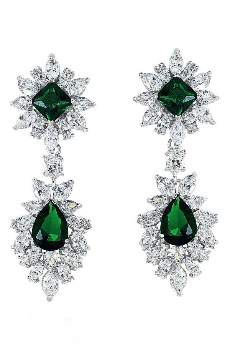 Genevive Cubic Zirconia Drop Earrings, Main, color, 