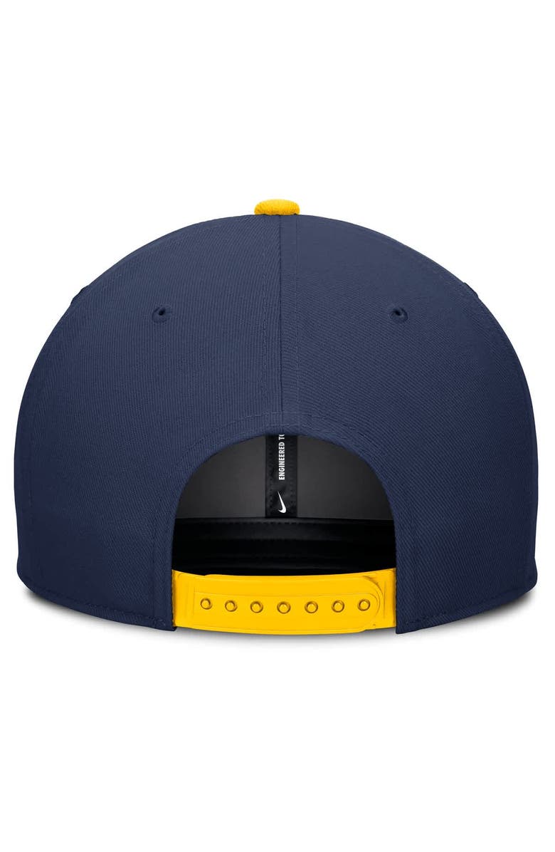 Nike Men's Nike Navy/Gold Milwaukee Brewers Pro Performance Snapback Hat, Alternate, color, Navy