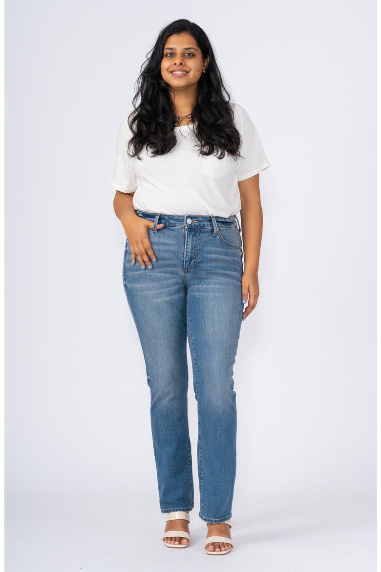 High Waist Ankle Straight Leg Jeans, Alternate, color, PARIS