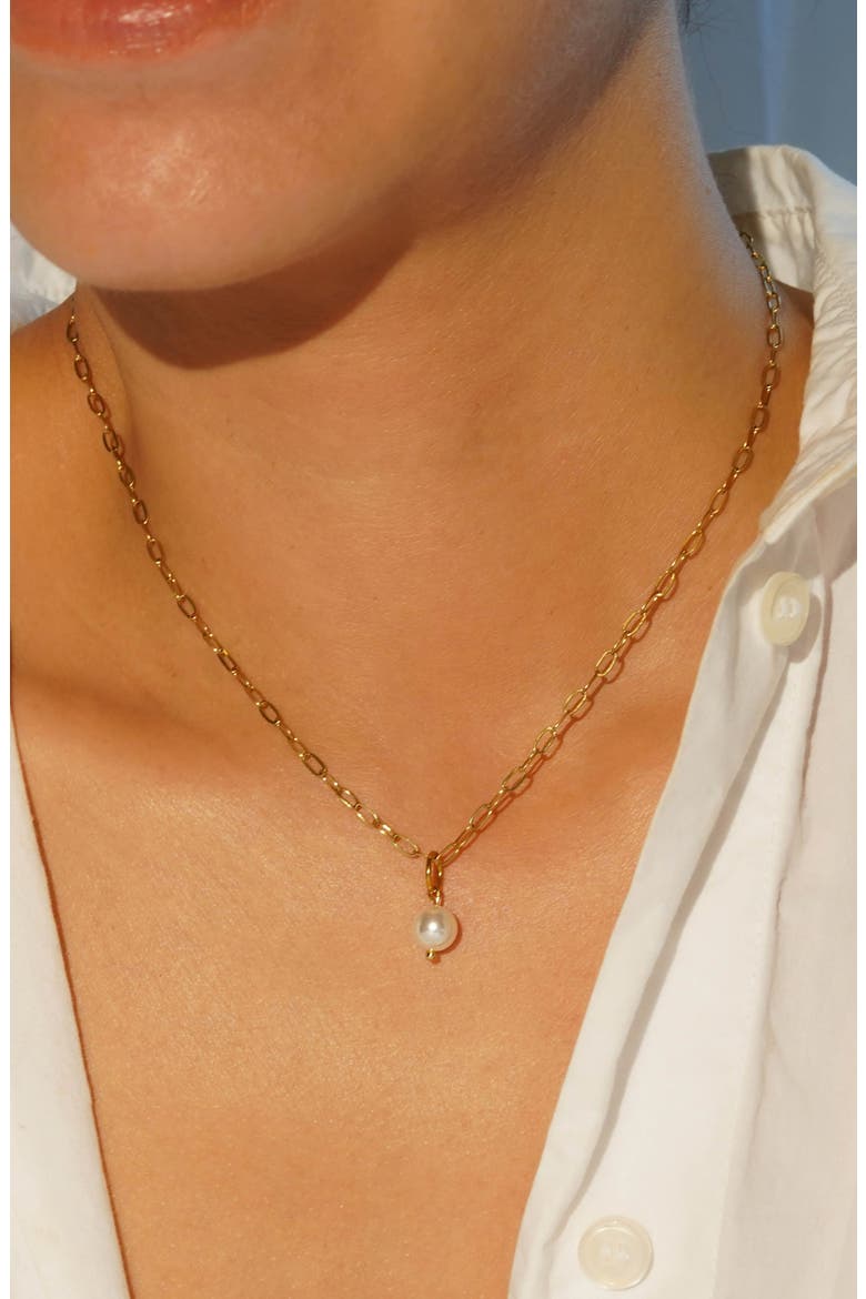 Freshwater Pearl Charm, Alternate, color, GOLD