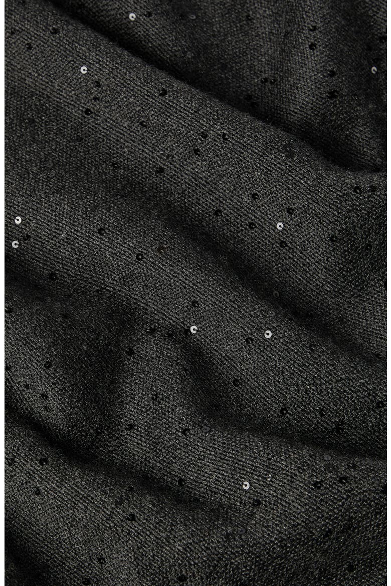 Cashmere and silk Diamond yarn scarf, Alternate, color, Lignite Grey