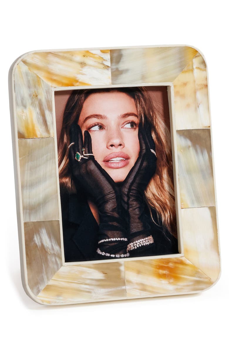 Zodax Dune White Horn Photo Frame, Main, color,
