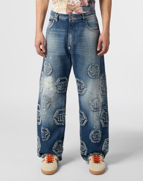 Beach Boy Jeans Raw Edge Monogram Men
