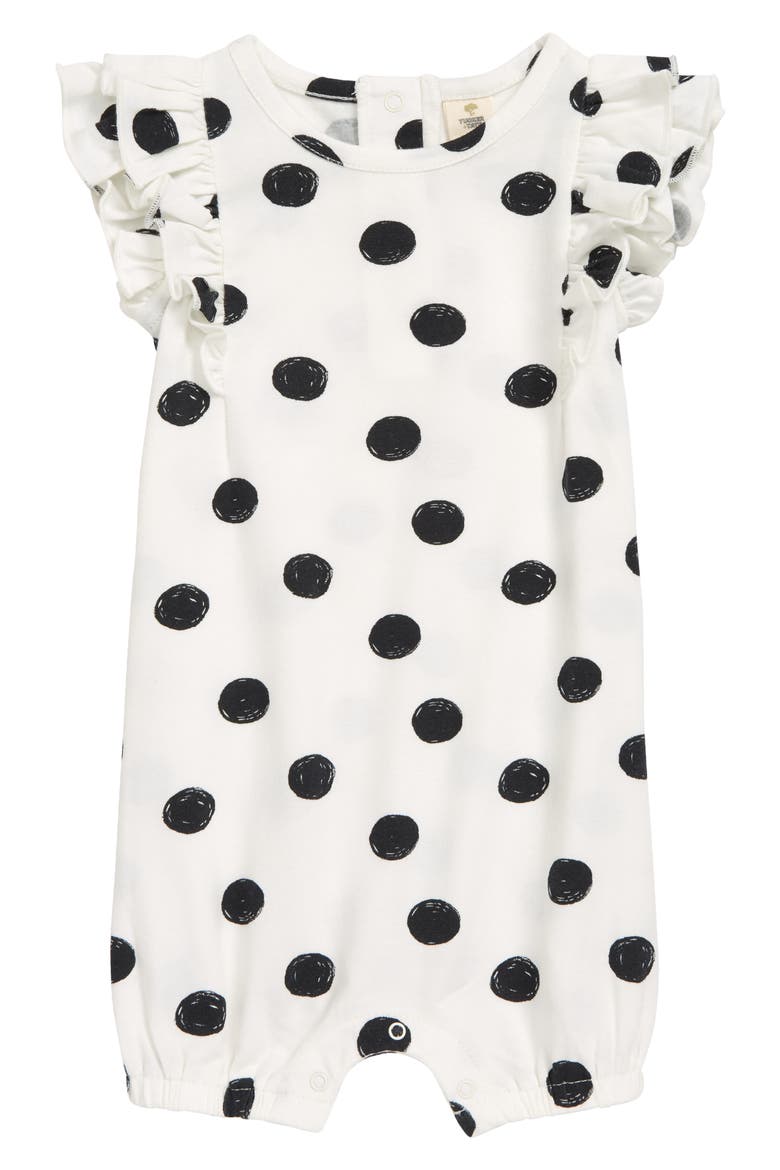 Double Flutter Romper, Main, color, IVORY EGRET MARKER DOT