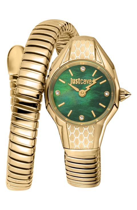 Vivace Snake Wraparound Bracelet Watch, 22.5mm x 32.5mm