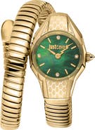 Just Cavalli Vivace Snake Wraparound Bracelet Watch, 22.5mm x 32.5mm