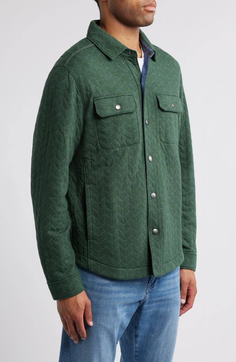 Tommy Bahama Cobble Hill CPO Quilted Snap-Up Shirt Jacket, Alternate, color, Juniper