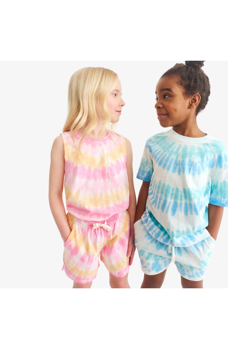 Primary Kids Park Short In Tie Dye, Alternate, color, Cool Sunburst Tie Dye