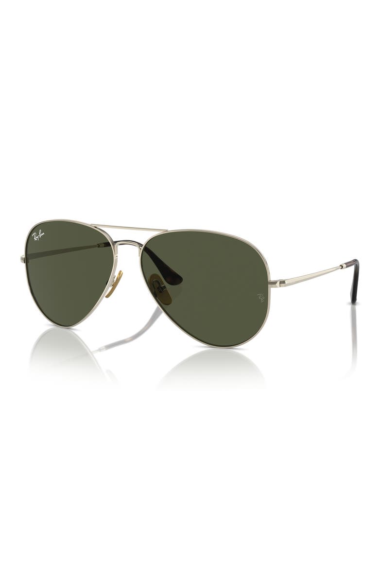 58mm Pilot Aviator Sunglasses, Alternate, color, GOLD FLASH