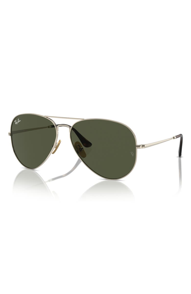 Ray-Ban 58mm Aviator Sunglasses, Alternate, color, Gold Flash